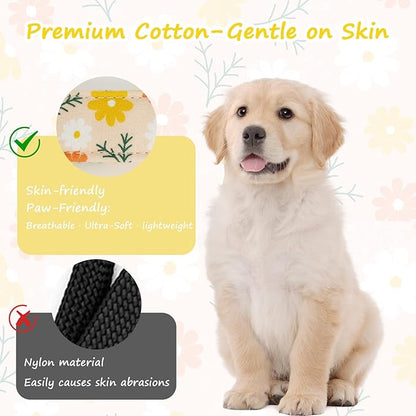 Dog Collar for Extra Small Dogs, Spring &Summer Theme Orange Small Dog Collars with Flower Pattern, Adjustable Puppy Dog Collars, Cute Girl or Boy Dog Collar Ideal for Gifts,Pet Accessory,L