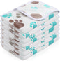 Tatuo 4 Pcs Dog Blanket for Pet Cat Blankets Indoor Puppy Teething Stuff Toys Paw Print Fleece Soft Blanket Sleep Mat for Guinea Pig Cage(Milky White,Small(24 x 16 Inch),Square)