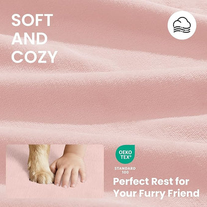OhGeni Orthopedic Waterproof Dog Bed for Large Dogs, Machine-Washable Removable Cover in Easy-Clean Fabric, High Density Foam & Easy-Carry Handle, Wider and Larger, 44 inch (Pink)