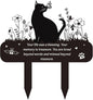 Pet Cat Memorial Grave Markers - Rngmsi Flowers Butterfly Cat Metal Garden Stakes Grave Decorations for Cemetery Pussy Memorial Stones Plaques for Outdoors