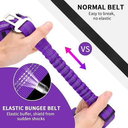 BWOGUE Pet Dog Cat Seat Belt Reflective Car Dog Headrest Restraint Leash Elastic Buffer Bungee Adjustable Tangle-Free Safety Leads Vehicle Seatbelt Harness for Small, Medium and Large Dogs (1 Pack)