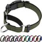 Martingale Dog Collar, Adjustable Nylon Reflective Collar with Quick Release Buckle (Forest Green, Large)