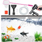 Aquarium Gravel Cleaner Siphon Fish Tank Vacuum Cleaner for Absorb Dirt Wash Sand Algae Scrapers Water Changer Gravel Washer Aquarium Thermometers Fish Net kit for Fish Tank Cleaning Gravel and Sand
