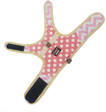 Cat Harness and Leash for Walking Escape Proof, Adjustable Cat Vest Harness, Padded Stylish Cat Walking Jackets, Polka Dot Pink, XX-Large