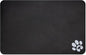 YCT Pet Cat Food Mats for Dog Food Mat, Cat Mat for Food, Pet Dog Cat Feeding Mat Eating Mat Pet Dog Cat Bowl Mats, Non-Slip Super Absorbent, with Footprints Logo，18.1 x 11.8 inches, Black