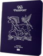 Color Premium PU Leather stitch-sewn US Pet Passport Medical Record for Pet Health and Vaccination English + Spanish for Cat, Dog, Puppy and Kitten (Purple, Single)