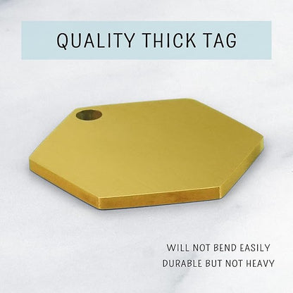 Ultra Joys Dog ID Tag, Custom Stainless Steel Dog Tag, Personalized Dog Tag, Small (1.25'' Dia), Gold, Brushed Finish