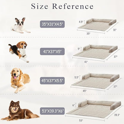 WINDRACING Luxury Dog Couch Bed, Washable Calming Dog Couch Cover, Couch Protector for Dogs, Waterproof Sofa Bed, Pet Bed Mats for Sofa, Pet Sofa Covers (Beige X-Large 45x37x5.5 inch