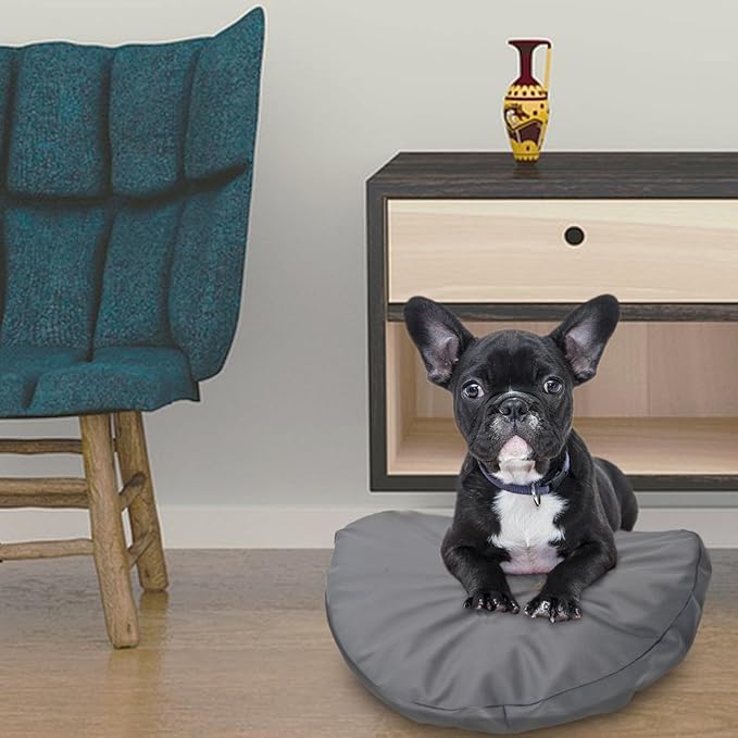 Dog Bed Cover Waterproof Replacement Machine Washable Covers for 44x44 Inch Dog Bed Heavy Duty Scratch Resistant Mattress Protector Pet Bed Round Grey Cover Only