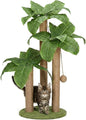31.5Inch Cat Scratching Post,Cat Scratcher Tree with 3 Scratching Poles & 2 Interactive Dangling Balls,Cats Scratching Posts for Indoor Kitten & Adult Cats