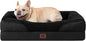 EHEYCIGA Orthopedic Dog Bed for Medium Dog, 30x20x6.5 Inch Memory Foam Dog Couch Bed with Sides, Waterproof Liner & Washable Removable Cover, Bolster Pet Sofa, Black