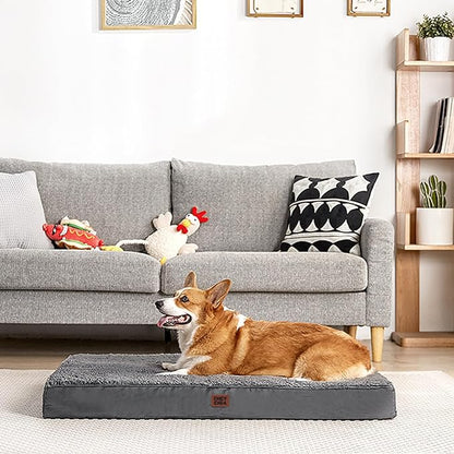 EHEYCIGA Orthopedic XXL Dog Beds for Jumbo Dogs with Removable Washable Cover, Grey, 50x36