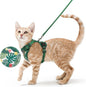 rabbitgoo Cat Harness and Leash for Walking, Escape Proof Soft Adjustable Vest Harnesses for Cats, Easy Control Breathable Reflective Strips Jacket,Rainforest Green,XS