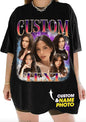 NAZENTI Custom Bootleg Rap Tee, Custom T-Shirts with Picture, Retro Custom Bootleg, Valentine's Gifts for Him Her