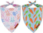 ADOGGYGO Easter Dog Bandanas 2 Pack, Reversible Bunny Carrot Print Puppy Scarf, Premium Fabric, Adjustable Fit Easter Bandana for Extra Large Dogs (X-Large)