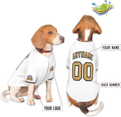 Custom Dog Baseball Jersey with Name Number Logo for Small Pet Dogs-Personalized Dog Shirts
