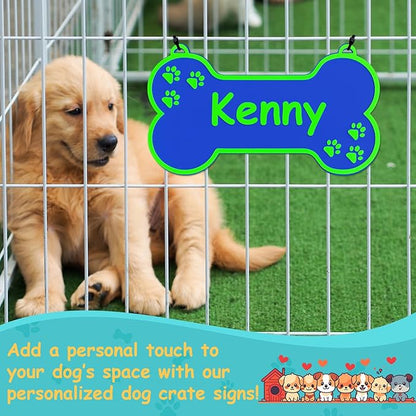 Personalized Dog Crate Sign Custom Dog Kennel Accessories Name Plate Doghouse Sign Decor
