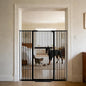 Lumizone Extra Tall Pet Gate 55.12" High Pressure Mounted 38.39"-59.24" Extra Wide (9 Sizes) 1.37" Gap for Cat Dog Stairs Doorway Hallway No Drilling Auto-Close (30.12"-59.24" W, Black)