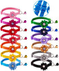 13Pcs Puppy Collars, Cat ID Collars with Bell Adjustable 19-32cm, Flower Soft Nylon Adjustable Breakaway Identification Collars for Puppy Kittens(Breakaway)