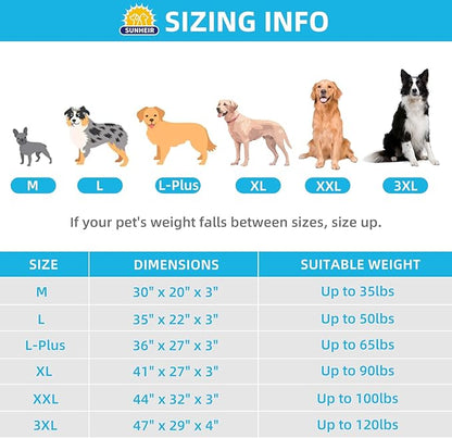 Extra Large Waterproof Dog Bed, Jumbo Orthopedic Dog Beds with Removable Washable Cover for Large Dogs, Pet Bed Mat Egg-Crate Foam, 3XL(47.5"X29"X4"), Blue