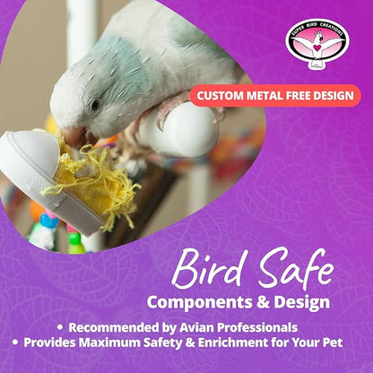 Super Bird Creations SB50010 Sneaker Bird Toy - Durable Safe Chew Toy - Ideal for Cockatiels Parakeets Parrots Small to Large Birds - Vibrant, Assorted Colors 3" x1-1/2 x 1-3/8" (12 Pack)