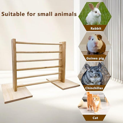Hamiledyi Rabbit Jump Bar Rabbit Adjustable Hurdles Wooden Obstacle Exercise Agility Toys Training Jumping for Bunny Guinea Pig Ferret Squirrel