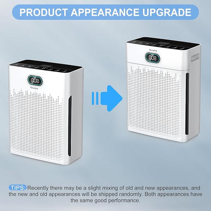 Air Purifiers for Home, PM 2.5 Air Quality Monitor Cover Up to 2200 Ft² with Pet mode, Timer, HEPA Air Purifier with Washable Pre-filter, Fragrance Sponge for Smoke, Odor, Dander, Pollen (Black)