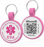 ESA Dog Tag, QR Code Dog Tag, Modifiable Free Pet Online Profile, Scannable QR Code, Scan QR Send Instant Location Alert Email, Silicone Lightweight ID Tag for Dog and Cat (Rose, Small)