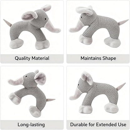 Linen Safari Companions, Squeaky Dog Chew Animals, with Durable Linen Material, Durable and Resistant to Chewing, for Relieve Dog's Boredom (Dog+Elephant+Sheep)