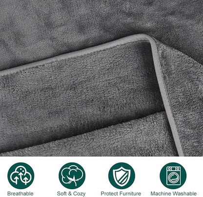 Onarway Dog Blanket Washable for Puppy: 4 Packs Dog Blankets 40”x28” - Fluffy Soft Small Throw for Cat Puppy Kitten Dogs - Fleece Pet Blankets for Bed Sofa Car and Indoor - Light Grey