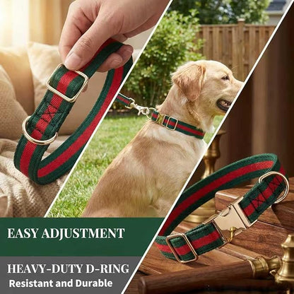 Premium Dog Collar, Cute Dog Collars Luxury Style, Durable Pet Collars and Dog Leash with Metal Buckle Safety for Medium Dogs
