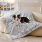 Luciphia Large Waterproof Dog Blanket for Pet Washable Liquid Proof Bed Intimacy Protection Shaggy Plush Calming Long Faux Fur Couch Cover Calming Cat Throw Blankets, Mist Grey, 50" x 60"