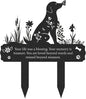 Grave Markers for Cemetery for Dog, Metal Grave Markers Yard Memorial Pet Dog, Garden Stake Decorations for Cemetery for Loss of Pet Outdoors Decor (12 X 14.5 Inches)