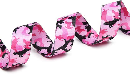 Mercano Adjustable Dog Collar - Special Design Patterns, Soft Nylon Comfortable Durable Pet Collar for Small Medium Large Dogs (XS, Dog Camouflage Pink)