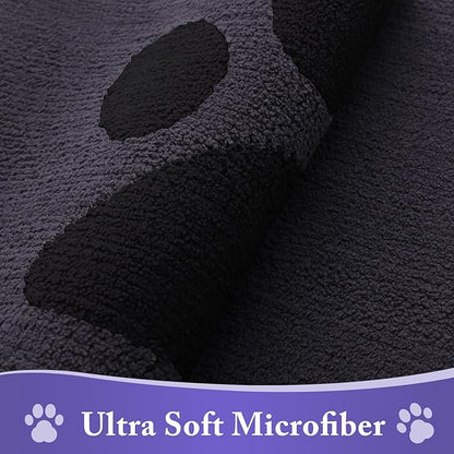 Buganda Dog Door Mat for Muddy Paws, Absorbent Dirt Trapper Non Slip Indoor Doormats, Washable Low-Profile Mat for Mud Dogs, Entryway Carpet for Inside Floor (70x47 Inches, Black)