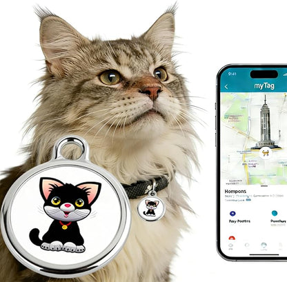 GPS Pet Tracker with Apple Find My Network, Android Compatibility, Real-Time Location Tracking, Water-Resistant (DINGWEIQI02)