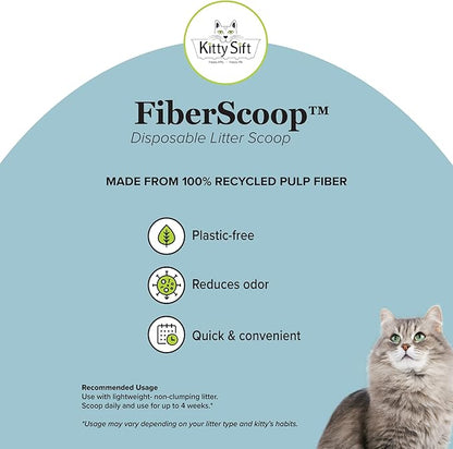 Kitty Sift FiberScoop Disposable Litter Scoop, Plastic-Free & Sustainable - Natural, One Size