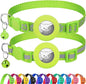 Joytale AirTag Cat Collar 2 Pack with Breakaway Safety Buckle, Reflective Cats Collar with AirTag Holder, Adjustable 7.5-12.5 Inch, Anti-Fraying Lightweight for Girl Boy Kitten, Green