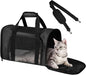Cat Carrier Soft for Pets Up to 25 Lbs, Cat Travel Bag Soft-Sided with Padded Shoulder Strap, Pet Dog Carriers for Small Dogs Travel Puppy Carry Airline Approved, Black