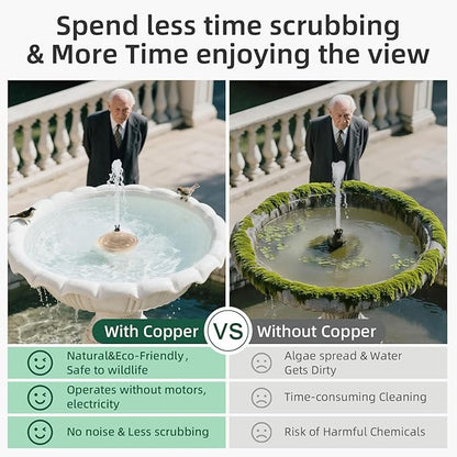 2 pack Copper Disk, 99.9% Pure Copper disk for bird bath, horses, Cattle Water Trough,Waterfall Fountain, Universal Fit for birds bowls and water troughs for livestock, Purify Water Year Round