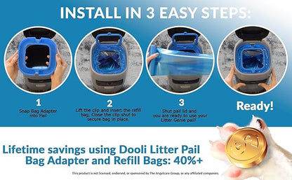 Cat Litter Pail Bag Adapter, Fits Litter Genie, Fits LItter Genie Plus, Fits Litter Genie XL, Fits Litter Genie XXL