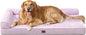 EHEYCIGA Extra Large Dog Bed Othorpedic, Memory Foam XL Dog Bed with Washable Removable Cover, Waterproof Pet Sofa Couch XLarge Size Dogs with Nonskid Bottom, 44x32x6.5, Lilac
