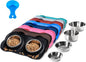 Hubulk Pet Dog Bowls 2 Stainless Steel Dog Bowl with No Spill Non-Skid Silicone Mat + Pet Food Scoop Water and Food Feeder Bowls for Feeding Small Medium Large Dogs Cats Puppies (S, Black)