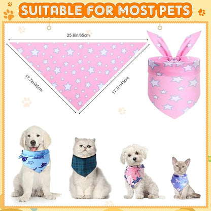 Wesiti 100 Pcs Dog Bandanas Bulk Winter Pet Bandanas Colorful Triangle Scarf Scarf Bib Kerchief Set Adjustable Dog Bibs Washable Birthday Gift for Small Medium Large Dogs Accessories