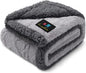 Luciphia Waterproof Pet Blanket, Liquid Pee Proof Dog Blankets for Sofa Bed Couch, Reversible Sherpa Fleece Furniture Protector Cover for Small Medium Large Dogs Cats,Light Grey Small（40" x 28"）