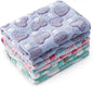 1 Pack 3 Blankets Super Soft Fluffy Premium Fleece Pet Blanket Flannel Paw Printed Throw for Dog Puppy Cat (Small 23x16'', Purple, Pink, Green)
