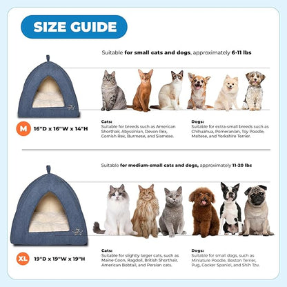Pet Tent-Soft Bed for Dog and Cat by Best Pet Supplies - Navy, 16" x 16" x H:14"