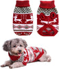 Vehomy Dog Christmas Sweaters Pet Winter Knitwear Xmas Clothes Classic Warm Coats Reindeer Snowflake Argyle Sweater for Kitty Puppy Cat-M