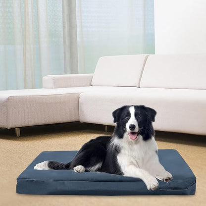 Waterproof Dog Bed Cover Replacement for 36 Inch Wire Crates, Heavy Duty Oxford Fabric Pet Bed Sleeve with Zipper, Washable & Durable Mattress Protector for Puppy,34" L x 22" W x 3.5" H(Cover Only)