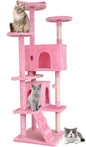 BestPet | 70" Cat Tree Tower | Pink | Sturdy, Easy to Assemble, Multi-Level Activity Center with Sisal Scratching Posts, Condos, Perches, Hanging Cat Toys, Observation Decks & Ladder